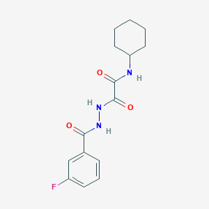 molecular formula C15H18FN3O3 B4686441 N-cyclohexyl-2-[2-(3-fluorobenzoyl)hydrazino]-2-oxoacetamide 