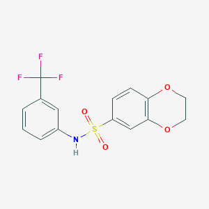 N-[3-(trifluoromethyl)phenyl]-2,3-dihydro-1,4-benzodioxine-6-sulfonamide