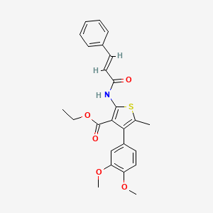 molecular formula C25H25NO5S B4686449 ethyl 2-(cinnamoylamino)-4-(3,4-dimethoxyphenyl)-5-methyl-3-thiophenecarboxylate 