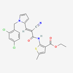 molecular formula C23H19Cl2N3O3S B4686466 ethyl 2-({2-cyano-3-[1-(2,4-dichlorobenzyl)-1H-pyrrol-2-yl]acryloyl}amino)-5-methyl-3-thiophenecarboxylate 