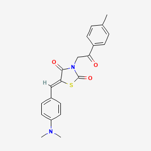 molecular formula C21H20N2O3S B4686481 5-[4-(dimethylamino)benzylidene]-3-[2-(4-methylphenyl)-2-oxoethyl]-1,3-thiazolidine-2,4-dione 