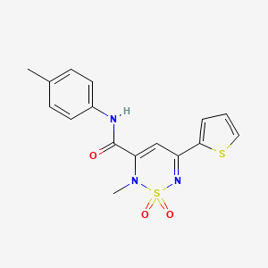 molecular formula C16H15N3O3S2 B4686488 2-methyl-N-(4-methylphenyl)-5-(2-thienyl)-2H-1,2,6-thiadiazine-3-carboxamide 1,1-dioxide 