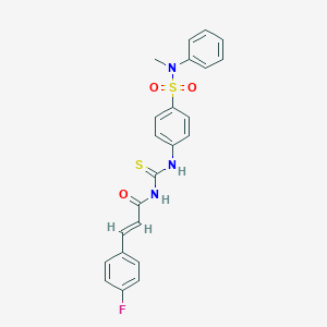 molecular formula C23H20FN3O3S2 B468652 4-[({[3-(4-fluorophenyl)acryloyl]amino}carbothioyl)amino]-N-methyl-N-phenylbenzenesulfonamide CAS No. 791792-84-2