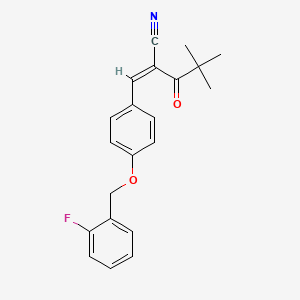 2-(2,2-dimethylpropanoyl)-3-{4-[(2-fluorobenzyl)oxy]phenyl}acrylonitrile