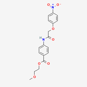 molecular formula C18H18N2O7 B4686549 2-methoxyethyl 4-{[(4-nitrophenoxy)acetyl]amino}benzoate 