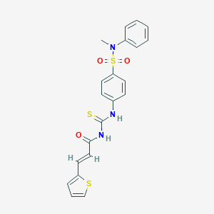 molecular formula C21H19N3O3S3 B468655 N-methyl-N-phenyl-4-[({[3-(2-thienyl)acryloyl]amino}carbothioyl)amino]benzenesulfonamide CAS No. 791792-86-4