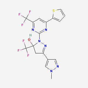 1'-methyl-1-[4-(2-thienyl)-6-(trifluoromethyl)-2-pyrimidinyl]-5-(trifluoromethyl)-4,5-dihydro-1H,1'H-3,4'-bipyrazol-5-ol