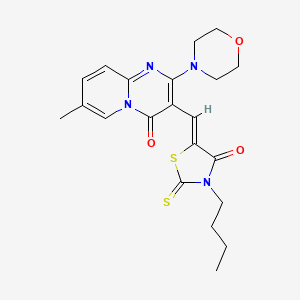 molecular formula C21H24N4O3S2 B4686611 3-[(3-butyl-4-oxo-2-thioxo-1,3-thiazolidin-5-ylidene)methyl]-7-methyl-2-(4-morpholinyl)-4H-pyrido[1,2-a]pyrimidin-4-one 