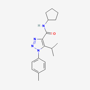 molecular formula C18H24N4O B4686671 N-cyclopentyl-5-isopropyl-1-(4-methylphenyl)-1H-1,2,3-triazole-4-carboxamide 