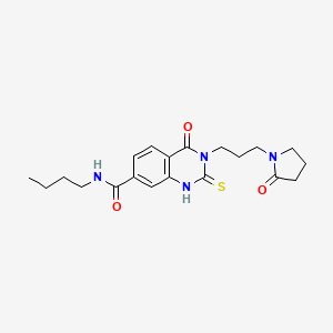 molecular formula C20H26N4O3S B4686675 N-butyl-4-oxo-3-[3-(2-oxo-1-pyrrolidinyl)propyl]-2-thioxo-1,2,3,4-tetrahydro-7-quinazolinecarboxamide 