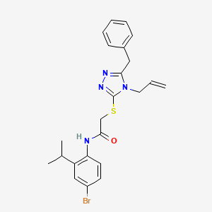 molecular formula C23H25BrN4OS B4686697 2-[(4-allyl-5-benzyl-4H-1,2,4-triazol-3-yl)thio]-N-(4-bromo-2-isopropylphenyl)acetamide 