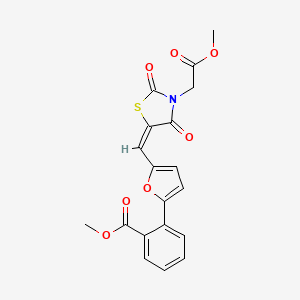 methyl 2-[5-[(E)-[3-(2-methoxy-2-oxoethyl)-2,4-dioxo-1,3-thiazolidin-5-ylidene]methyl]furan-2-yl]benzoate