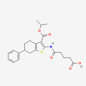 molecular formula C23H27NO5S B4686720 5-{[3-(isopropoxycarbonyl)-6-phenyl-4,5,6,7-tetrahydro-1-benzothien-2-yl]amino}-5-oxopentanoic acid 