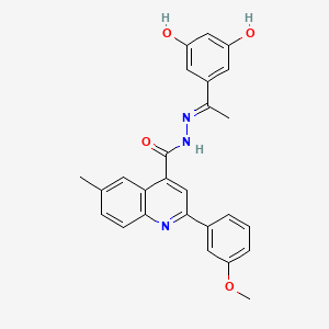 molecular formula C26H23N3O4 B4686727 N'-[1-(3,5-dihydroxyphenyl)ethylidene]-2-(3-methoxyphenyl)-6-methyl-4-quinolinecarbohydrazide 