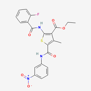 ethyl 2-[(2-fluorobenzoyl)amino]-4-methyl-5-{[(3-nitrophenyl)amino]carbonyl}-3-thiophenecarboxylate