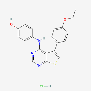 molecular formula C20H18ClN3O2S B4686781 4-{[5-(4-ethoxyphenyl)thieno[2,3-d]pyrimidin-4-yl]amino}phenol hydrochloride 