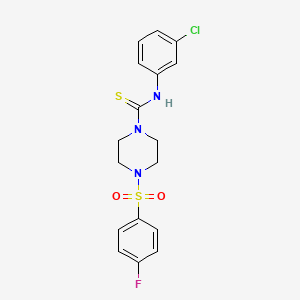 molecular formula C17H17ClFN3O2S2 B4686784 N-(3-chlorophenyl)-4-[(4-fluorophenyl)sulfonyl]-1-piperazinecarbothioamide 