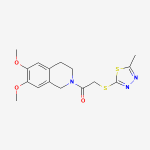 6,7-dimethoxy-2-{[(5-methyl-1,3,4-thiadiazol-2-yl)thio]acetyl}-1,2,3,4-tetrahydroisoquinoline