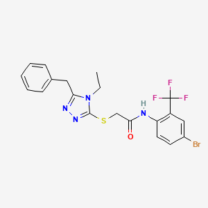 2-[(5-benzyl-4-ethyl-4H-1,2,4-triazol-3-yl)thio]-N-[4-bromo-2-(trifluoromethyl)phenyl]acetamide