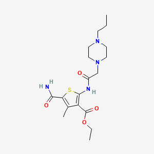 ethyl 5-(aminocarbonyl)-4-methyl-2-{[(4-propyl-1-piperazinyl)acetyl]amino}-3-thiophenecarboxylate