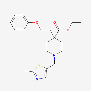 ethyl 1-[(2-methyl-1,3-thiazol-5-yl)methyl]-4-(2-phenoxyethyl)-4-piperidinecarboxylate