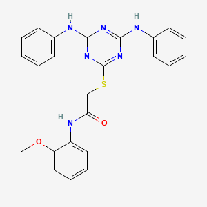 molecular formula C24H22N6O2S B4686853 2-[(4,6-dianilino-1,3,5-triazin-2-yl)thio]-N-(2-methoxyphenyl)acetamide 