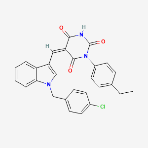 5-{[1-(4-chlorobenzyl)-1H-indol-3-yl]methylene}-1-(4-ethylphenyl)-2,4,6(1H,3H,5H)-pyrimidinetrione