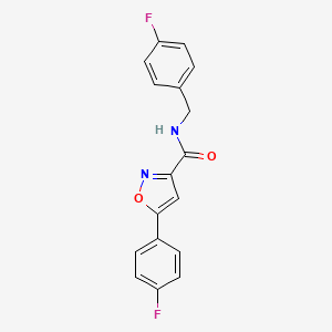 molecular formula C17H12F2N2O2 B4686898 N-(4-fluorobenzyl)-5-(4-fluorophenyl)-3-isoxazolecarboxamide 