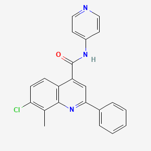 molecular formula C22H16ClN3O B4686909 7-chloro-8-methyl-2-phenyl-N-(pyridin-4-yl)quinoline-4-carboxamide 