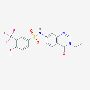 N-(3-ethyl-4-oxo-3,4-dihydro-7-quinazolinyl)-4-methoxy-3-(trifluoromethyl)benzenesulfonamide