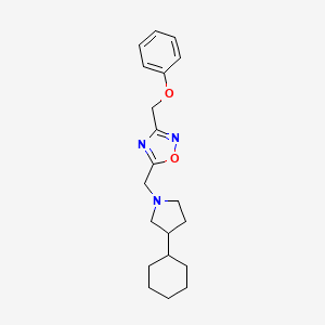 molecular formula C20H27N3O2 B4687001 5-[(3-cyclohexyl-1-pyrrolidinyl)methyl]-3-(phenoxymethyl)-1,2,4-oxadiazole 