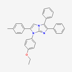 molecular formula C32H27N3O B4687019 1-(4-ETHOXYPHENYL)-2-(4-METHYLPHENYL)-5,6-DIPHENYL-1H-IMIDAZO[1,2-A][1,3]DIAZOLE 