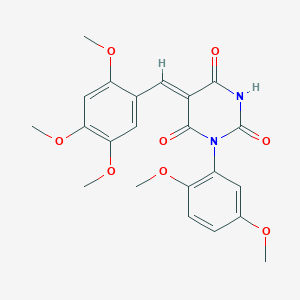 1-(2,5-dimethoxyphenyl)-5-(2,4,5-trimethoxybenzylidene)-2,4,6(1H,3H,5H)-pyrimidinetrione