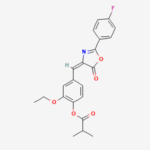 2-ETHOXY-4-{[2-(4-FLUOROPHENYL)-5-OXO-1,3-OXAZOL-4(5H)-YLIDEN]METHYL}PHENYL 2-METHYLPROPANOATE