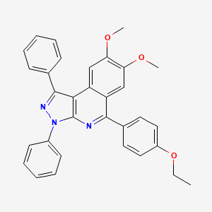 molecular formula C32H27N3O3 B4687063 5-(4-ethoxyphenyl)-7,8-dimethoxy-1,3-diphenyl-3H-pyrazolo[3,4-c]isoquinoline 