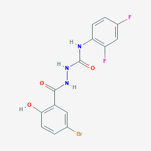 2-(5-bromo-2-hydroxybenzoyl)-N-(2,4-difluorophenyl)hydrazinecarboxamide