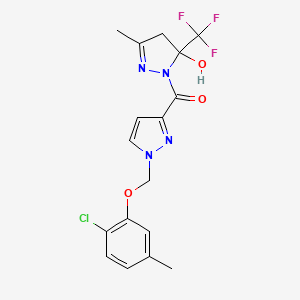 {1-[(2-chloro-5-methylphenoxy)methyl]-1H-pyrazol-3-yl}[5-hydroxy-3-methyl-5-(trifluoromethyl)-4,5-dihydro-1H-pyrazol-1-yl]methanone