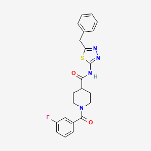 N-(5-benzyl-1,3,4-thiadiazol-2-yl)-1-(3-fluorobenzoyl)piperidine-4-carboxamide