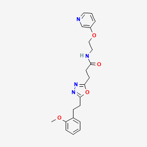 molecular formula C21H24N4O4 B4687084 3-{5-[2-(2-methoxyphenyl)ethyl]-1,3,4-oxadiazol-2-yl}-N-[2-(3-pyridinyloxy)ethyl]propanamide 