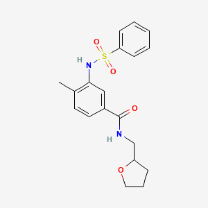 molecular formula C19H22N2O4S B4687144 4-methyl-3-[(phenylsulfonyl)amino]-N-(tetrahydro-2-furanylmethyl)benzamide 