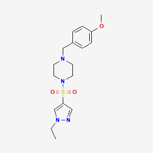 molecular formula C17H24N4O3S B4687162 1-[(1-ETHYL-1H-PYRAZOL-4-YL)SULFONYL]-4-[(4-METHOXYPHENYL)METHYL]PIPERAZINE 