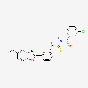 3-chloro-N-({[3-(5-isopropyl-1,3-benzoxazol-2-yl)phenyl]amino}carbonothioyl)benzamide