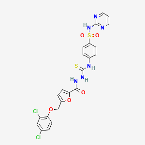 2-{5-[(2,4-dichlorophenoxy)methyl]-2-furoyl}-N-{4-[(2-pyrimidinylamino)sulfonyl]phenyl}hydrazinecarbothioamide