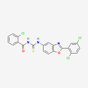 2-chloro-N-({[2-(2,5-dichlorophenyl)-1,3-benzoxazol-5-yl]amino}carbonothioyl)benzamide