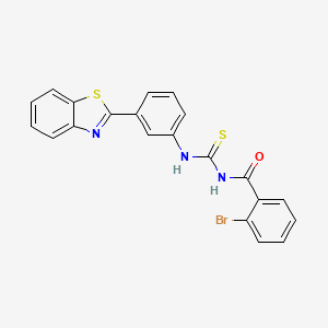 molecular formula C21H14BrN3OS2 B4687248 N-({[3-(1,3-benzothiazol-2-yl)phenyl]amino}carbonothioyl)-2-bromobenzamide 