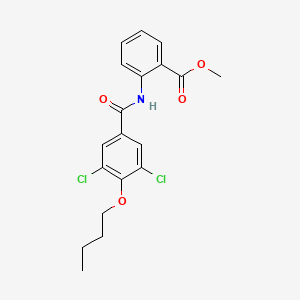 molecular formula C19H19Cl2NO4 B4687261 methyl 2-[(4-butoxy-3,5-dichlorobenzoyl)amino]benzoate 