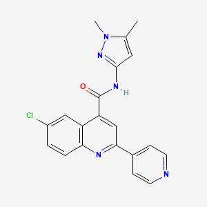 molecular formula C20H16ClN5O B4687306 6-chloro-N-(1,5-dimethyl-1H-pyrazol-3-yl)-2-(4-pyridinyl)-4-quinolinecarboxamide 