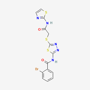 molecular formula C14H10BrN5O2S3 B4687317 2-bromo-N-(5-{[2-oxo-2-(1,3-thiazol-2-ylamino)ethyl]sulfanyl}-1,3,4-thiadiazol-2-yl)benzamide 