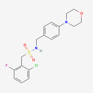 molecular formula C18H20ClFN2O3S B4687318 1-(2-chloro-6-fluorophenyl)-N-[4-(4-morpholinyl)benzyl]methanesulfonamide 