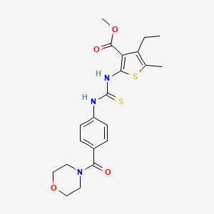 molecular formula C21H25N3O4S2 B4687324 methyl 4-ethyl-5-methyl-2-[({[4-(4-morpholinylcarbonyl)phenyl]amino}carbonothioyl)amino]-3-thiophenecarboxylate 